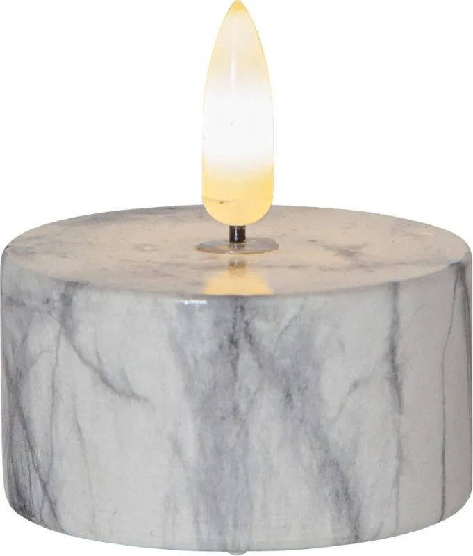 Zestaw 2x świeca woskowa LED Tealight FLAMME MARBLE marmurowa 6cm na baterie — zdjęcie 8