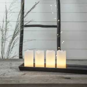 Zestaw 4x świeca LED woskowa ADVENT Biała 10cm z pilotem