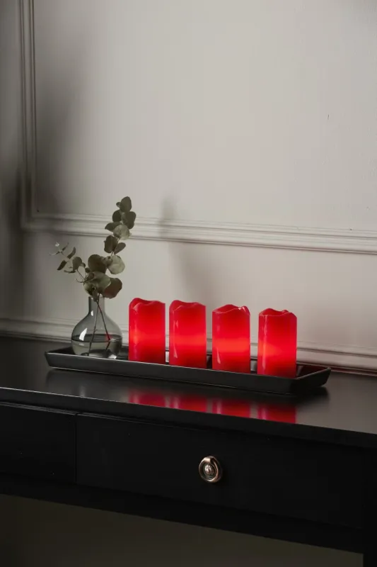 Zestaw 4x świeca LED woskowa ADVENT Czerwona 10cm z pilotem — zdjęcie 13