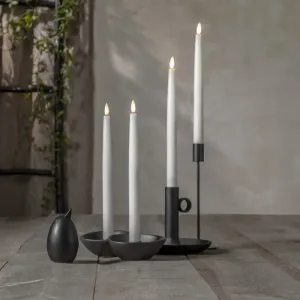 Zestaw 4x świeca LED woskowa FLAMME SLIM Biała 30cm z pilotem