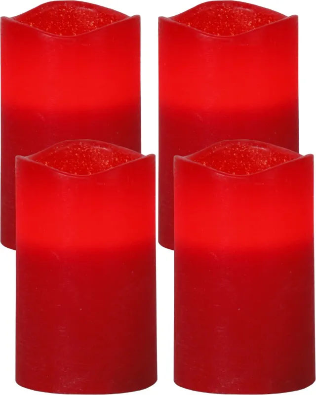Zestaw 4x świeca LED woskowa MAY Czerwona 12,5cm na baterie — zdjęcie 7