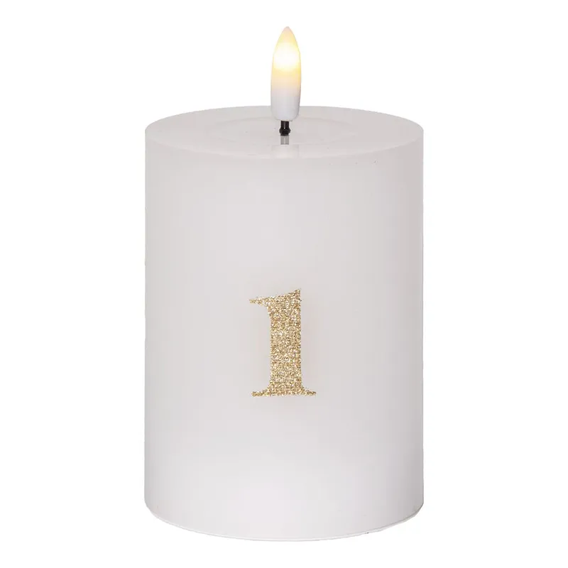 Zestaw 4x świeca woskowa LED filarowa FLAMME ADVENT 12,5cm z pilotem na baterie — zdjęcie 2