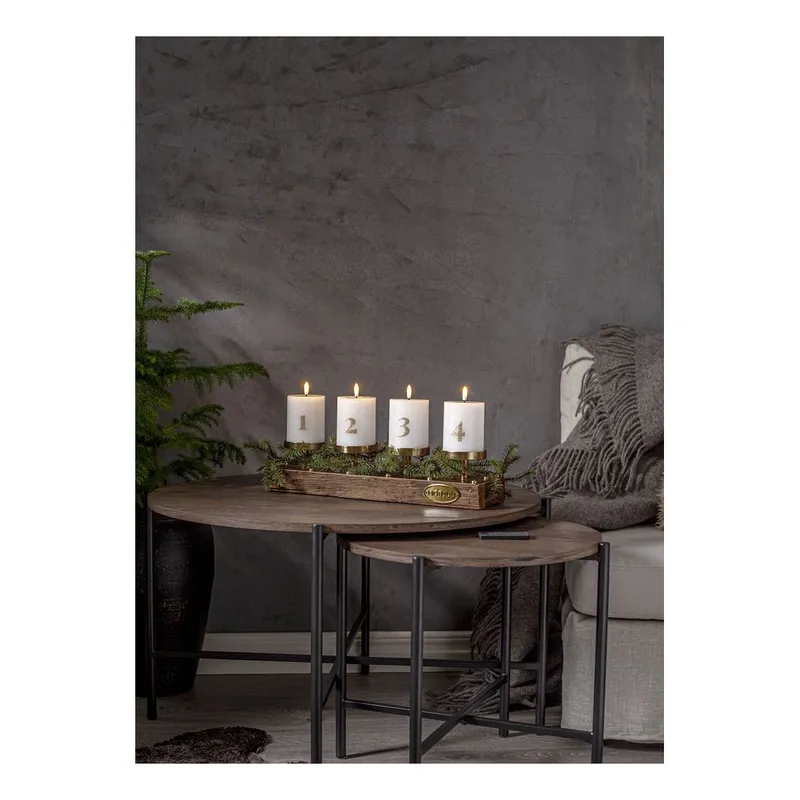 Zestaw 4x świeca woskowa LED filarowa FLAMME ADVENT 12,5cm z pilotem na baterie — zdjęcie 14