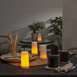 Zestaw 5x świeca LED Diner akumulatorowa z ładowarką i USB IP44