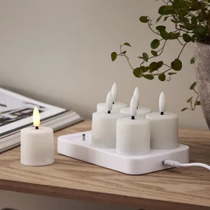 Zestaw 6x świeca LED FLAMME CHARGE akumulatorowe ze stacją ładowania