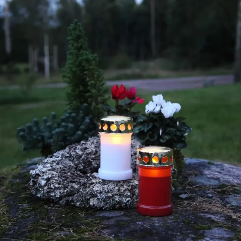 Znicz LED SERENE Czerwony 13,5cm 1200h na baterie IP44 — zdjęcie 2