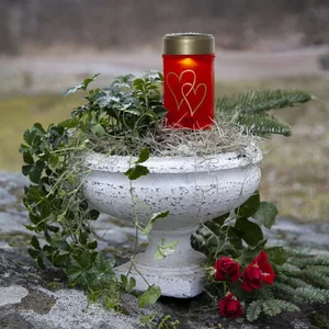 Znicz LED solarny HEARTY Czerwony IP44