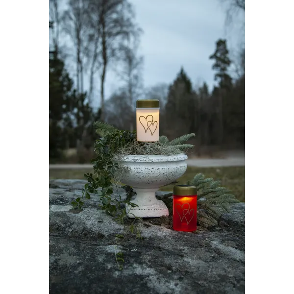 Znicz LED solarny HEARTY Czerwony IP44 — zdjęcie 4