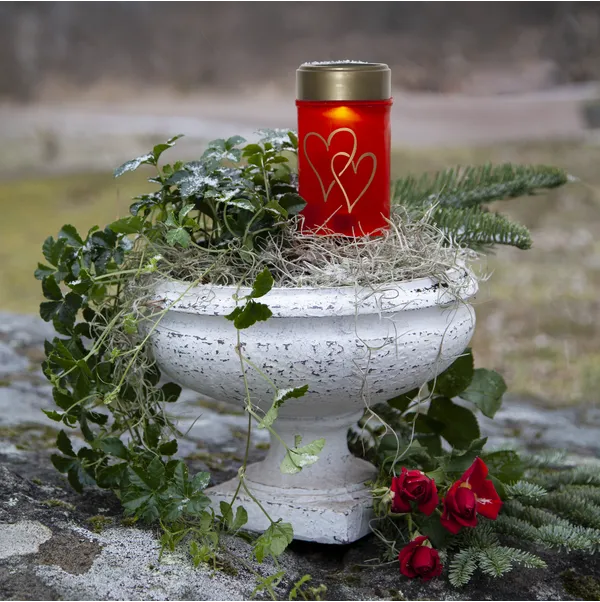 Znicz LED solarny HEARTY Czerwony IP44 — zdjęcie 5