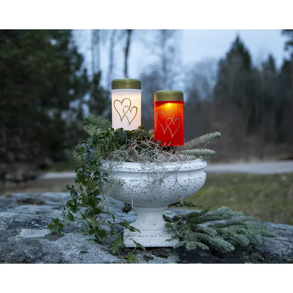 Znicz LED solarny HEARTY Czerwony IP44 — zdjęcie 6