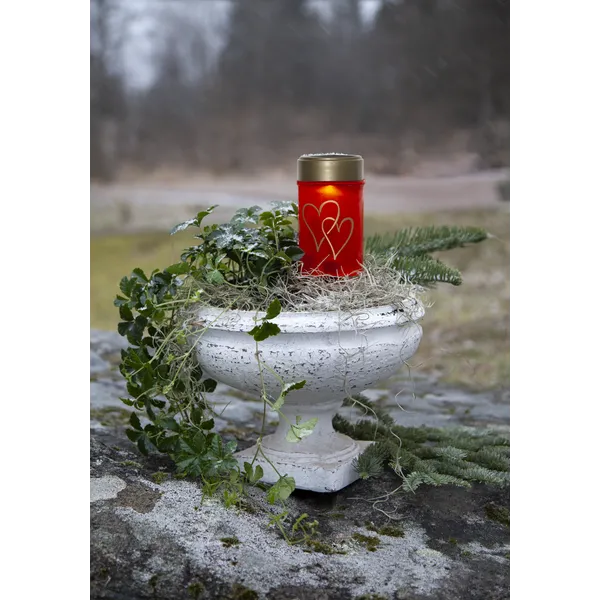 Znicz LED solarny HEARTY Czerwony IP44 — zdjęcie 7