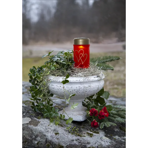 Znicz LED solarny HEARTY Czerwony IP44 — zdjęcie 8