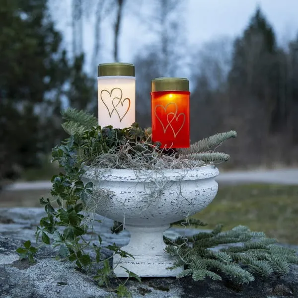 Znicz LED solarny HEARTY Czerwony IP44 — zdjęcie 9