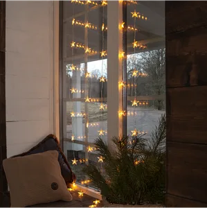 Kurtyna LED Gwiazdki 0,9m x 2m do wewnątrz biała ciepła