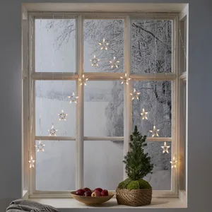 Kurtyna LED Gwiazdki 1,25m x 1,2m na baterie Timer biała ciepła do wewnątrz