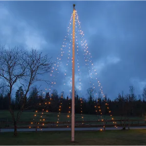 Lampki LED z pierścieniem 10 linii x 7m Białe Ciepłe 1900k FLAGPOLE