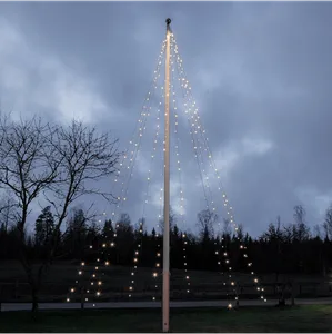 Lampki LED z pierścieniem 10 linii x 7m Białe Ciepłe 3000k FLAGPOLE