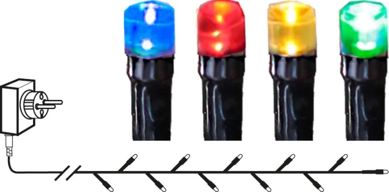 Lampki choinkowe LED 100 diod 7m Sterownik i Timer Multikolor FLASHY — zdjęcie 5