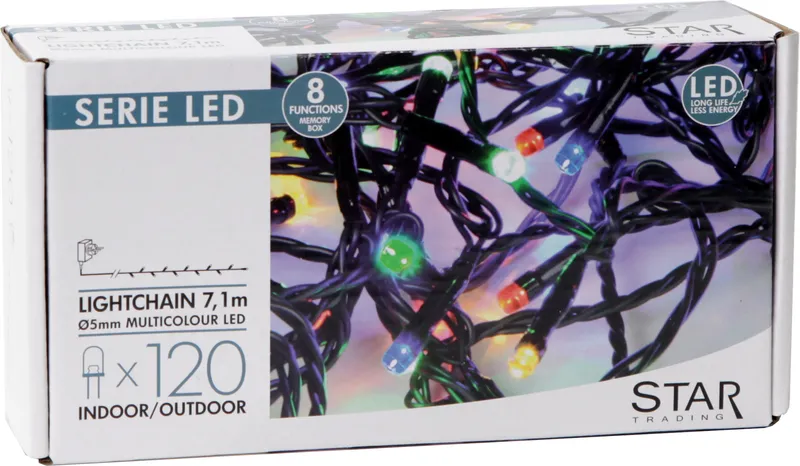 Lampki choinkowe LED 120 diod 7,1m Multikolor sterownik 8 funkcji — zdjęcie 8