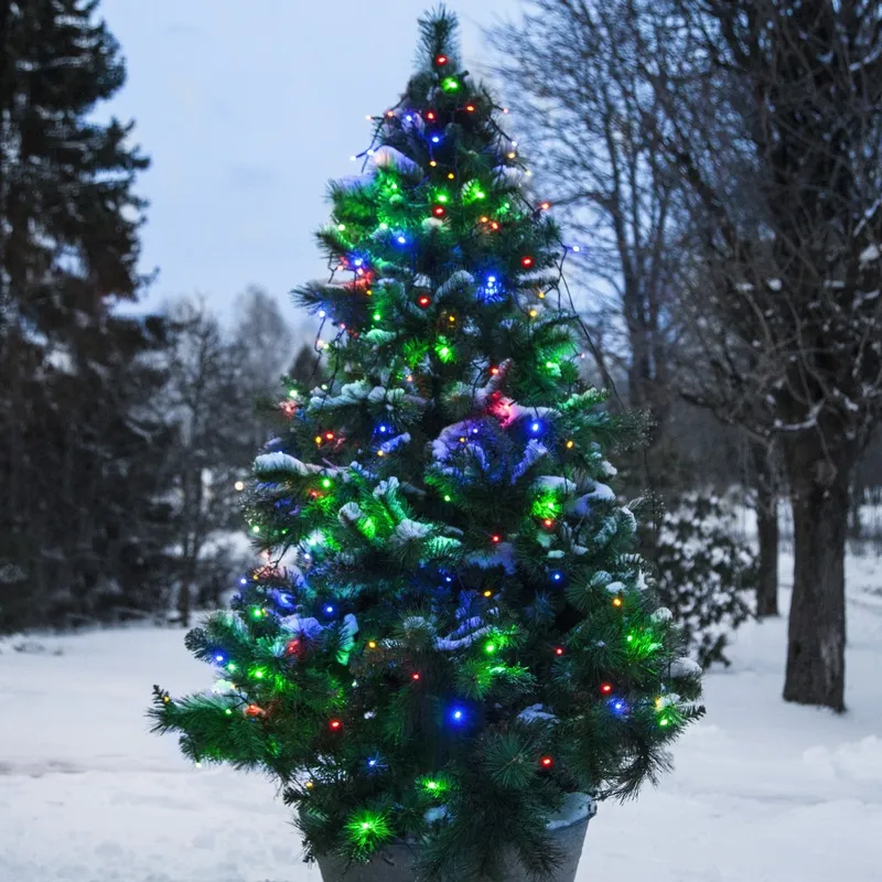 Lampki choinkowe LED 160 diod 8 linii z pierścieniem Multikolor — zdjęcie 2