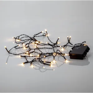 Lampki choinkowe LED 40 diod 2,8m na baterie Timer Białe Ciepłe IP44