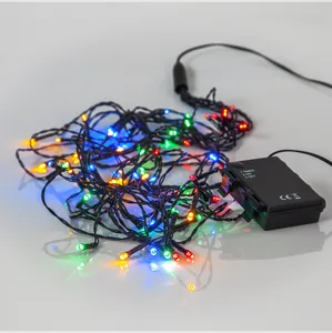 Lampki choinkowe LED 64 diody 8 linii na baterie z timerem Multikolor IP44