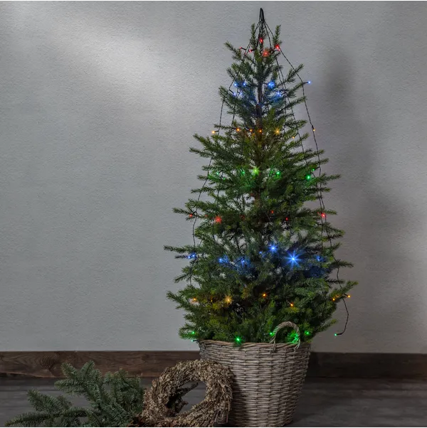 Lampki choinkowe LED 64 diody 8 linii na baterie z timerem Multikolor IP44 — zdjęcie 3