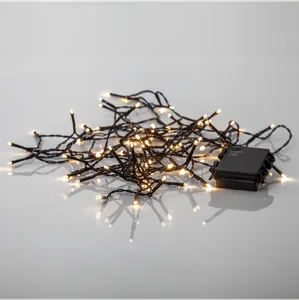 Lampki choinkowe LED 80 diod 5,6m na baterie Timer Białe Ciepłe IP44