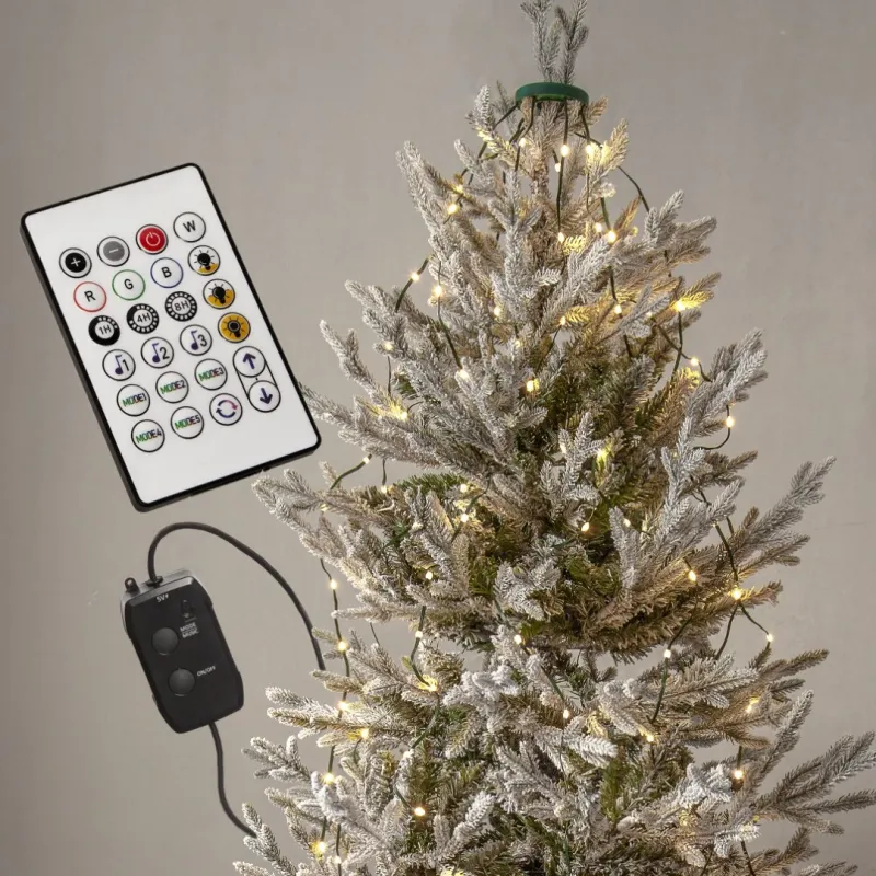 Lampki choinkowe LED Smart aplikacja + pilot RGB 8 linii z pierścieniem — zdjęcie 3