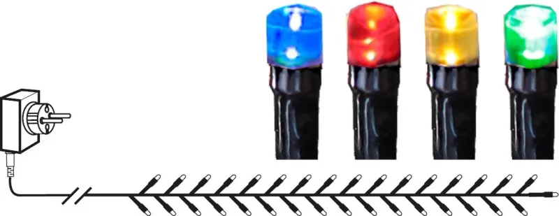Lampki choinkowe LED bardzo gęste 1500 diod 30m Sterownik i Timer Multikolor FLASHY — zdjęcie 5