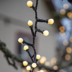 Lampki choinkowe Led BERRY MINI 300 kulek 6m sterownik i timer Białe Ciepłe