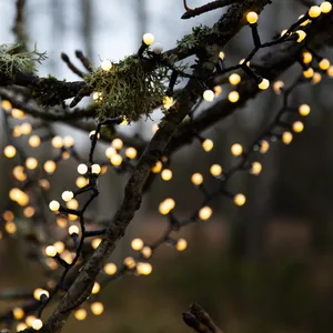 Lampki choinkowe Led BERRY MINI 700 kulek 14m sterownik i timer Białe Ciepłe