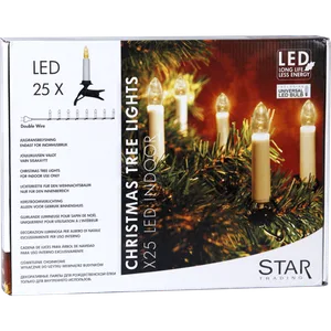 Lampki choinkowe świeczki Led SVEA 25 lampek z żarówkami E10 B. Ciepłe do wewnątrz