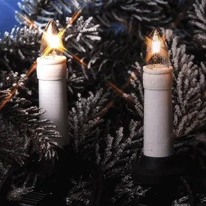 Lampki choinkowe świeczki PRL Led OLOV 25 lampek z żarówkami E10 B. Ciepłe na zewnątrz