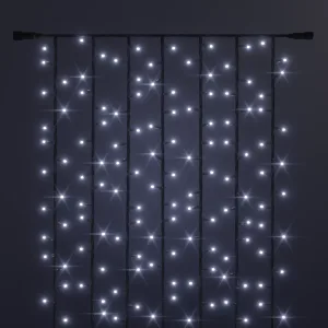 Profesjonalna kurtyna LED 2,6m x 9m Biała Zimna FLASH czarny kabel 230V IP65
