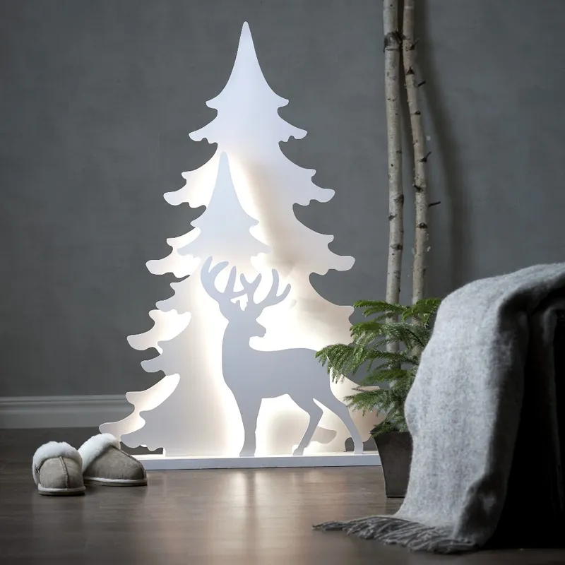 Scenka świąteczna drewniana choinki i jeleń Led GRANDY 110cm — zdjęcie 3