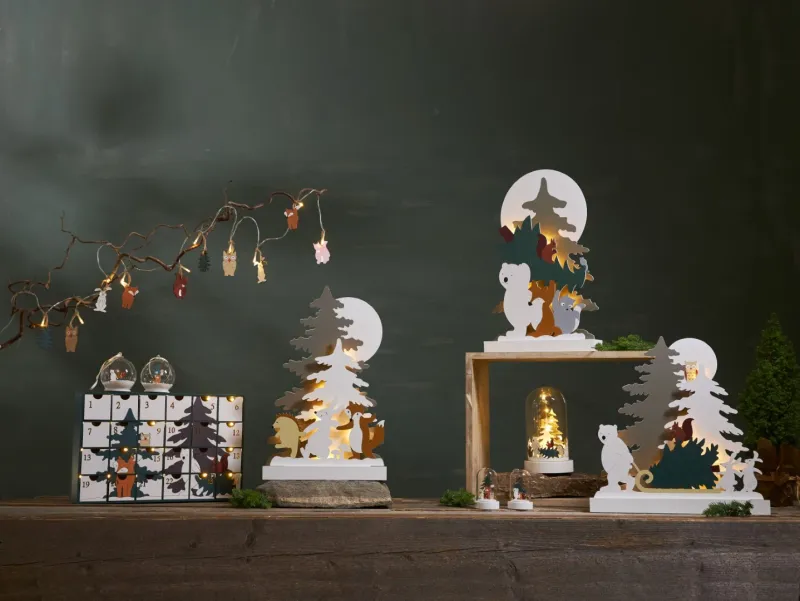 Bombka szklana kula z podświetleniem Led FOREST FRIENDS na baterie — zdjęcie 4