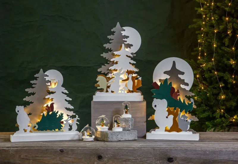 Bombka szklana kula z podświetleniem Led FOREST FRIENDS na baterie — zdjęcie 5