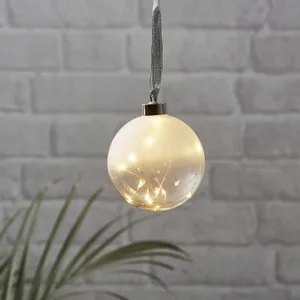 Bombka szklana z podświetleniem Led GLOW 10cm na baterie