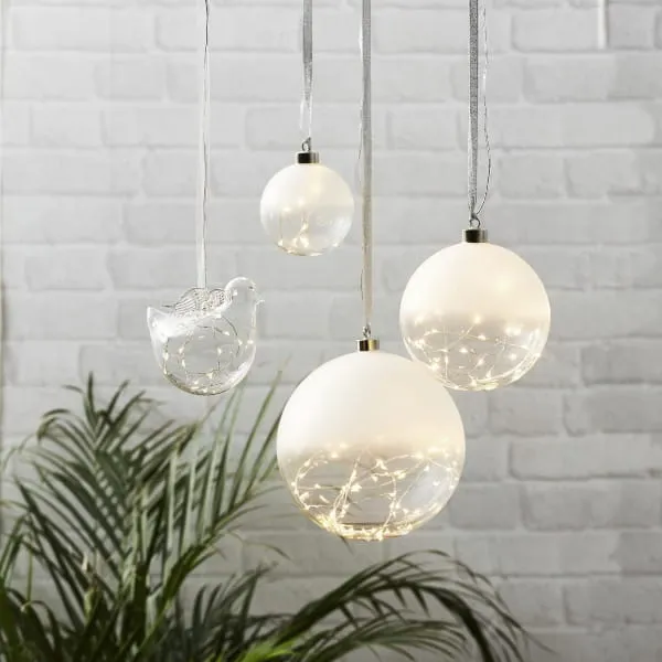 Bombka szklana z podświetleniem Led GLOW 10cm na baterie — zdjęcie 3