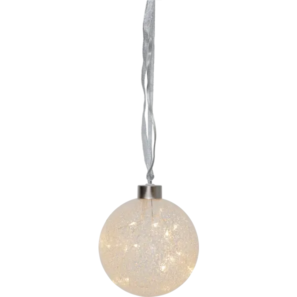 Bombka szklana z podświetleniem Led GLOW SNOW 10cm na baterie — zdjęcie 2