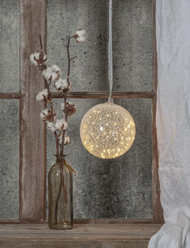 Bombka szklana z podświetleniem Led GLOW SNOW 20cm — zdjęcie 4