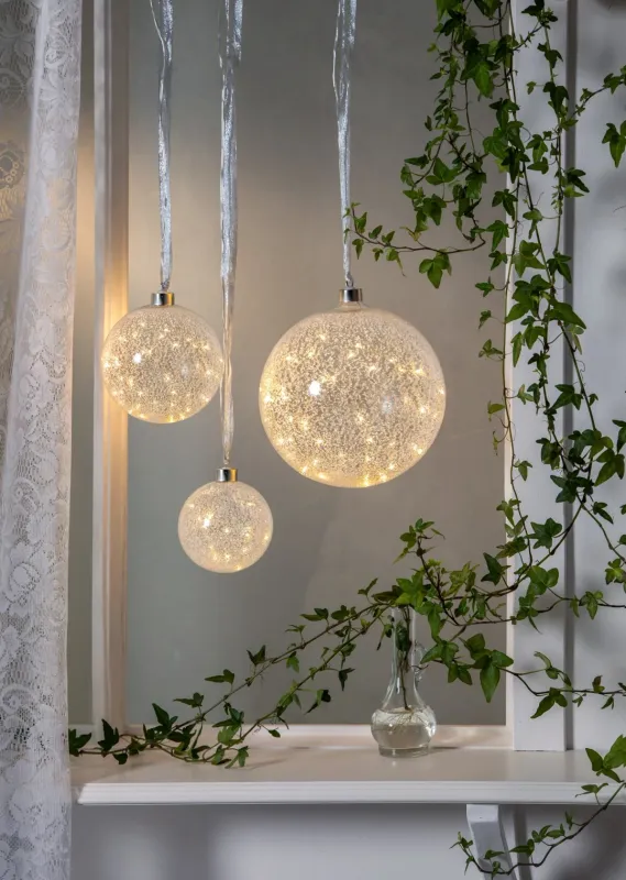 Bombka szklana z podświetleniem Led GLOW SNOW 20cm — zdjęcie 5