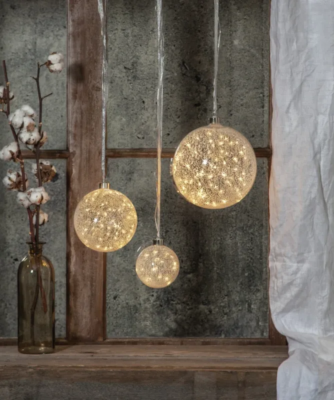 Bombka szklana z podświetleniem Led GLOW SNOW 20cm — zdjęcie 7