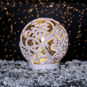 Dekoracja Śnieżna kula z brokatem i oświetleniem Led FROST 16cm na baterie
