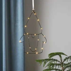 Dekoracja Św. Mikołaj wiszący Led SANTA 37cm na baterie
