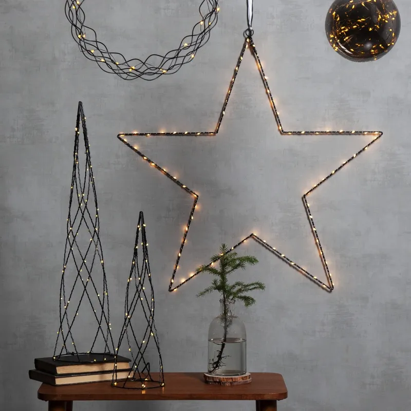 Dekoracja choinka stożek Led HELIX 60cm na baterie — zdjęcie 3
