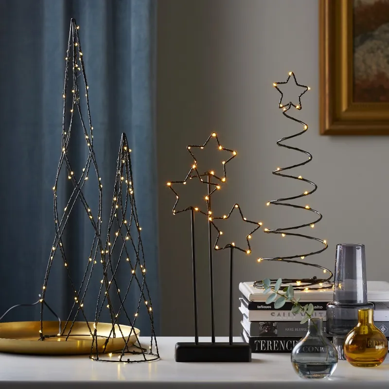 Dekoracja choinka stożek Led HELIX 60cm na baterie — zdjęcie 4