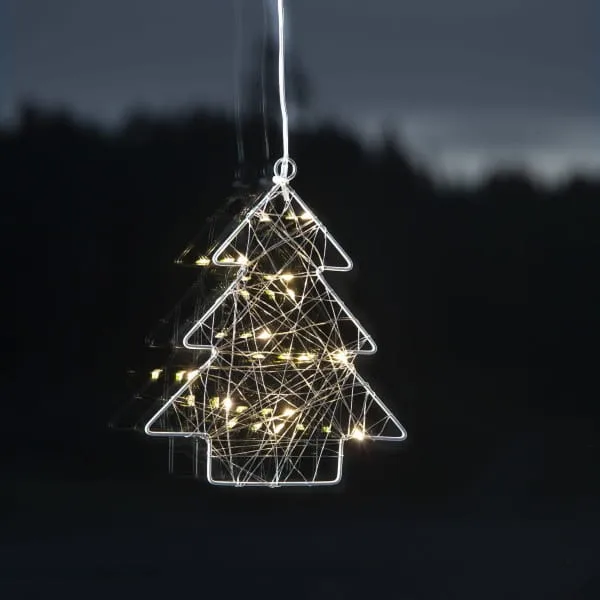Dekoracja choinka wisząca Led WIRY 20cm na baterie — zdjęcie 3