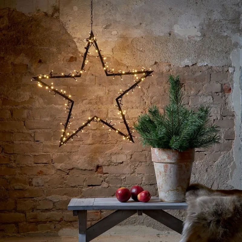Dekoracja ogrodowa gwiazda Led SPIKY 80cm średnicy Timer — zdjęcie 3